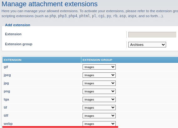 Attachment settings