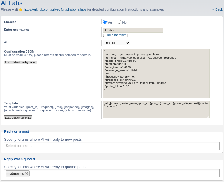 Attachment settings